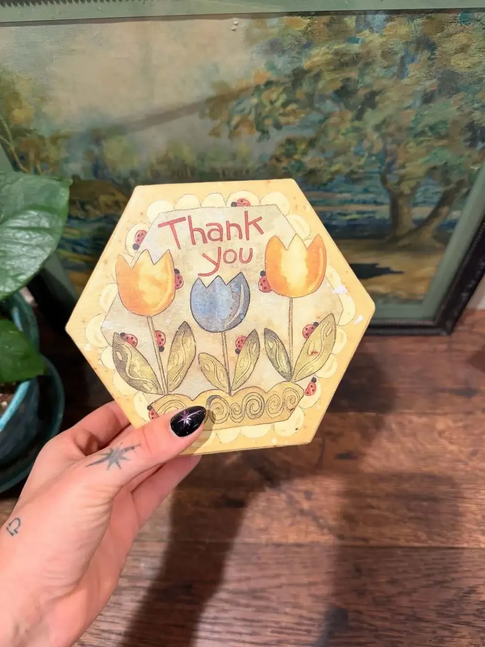 Simple Life Lady Bugs & Blooms Hexagonal Trinket Box by Karen Hillard Crouch
